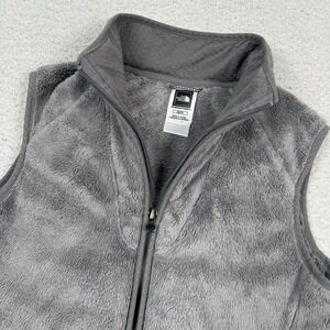 The North‎ Face Vest Women XS Full Zip Fuzzy Fleece Outerwear Teddy Casual Gray